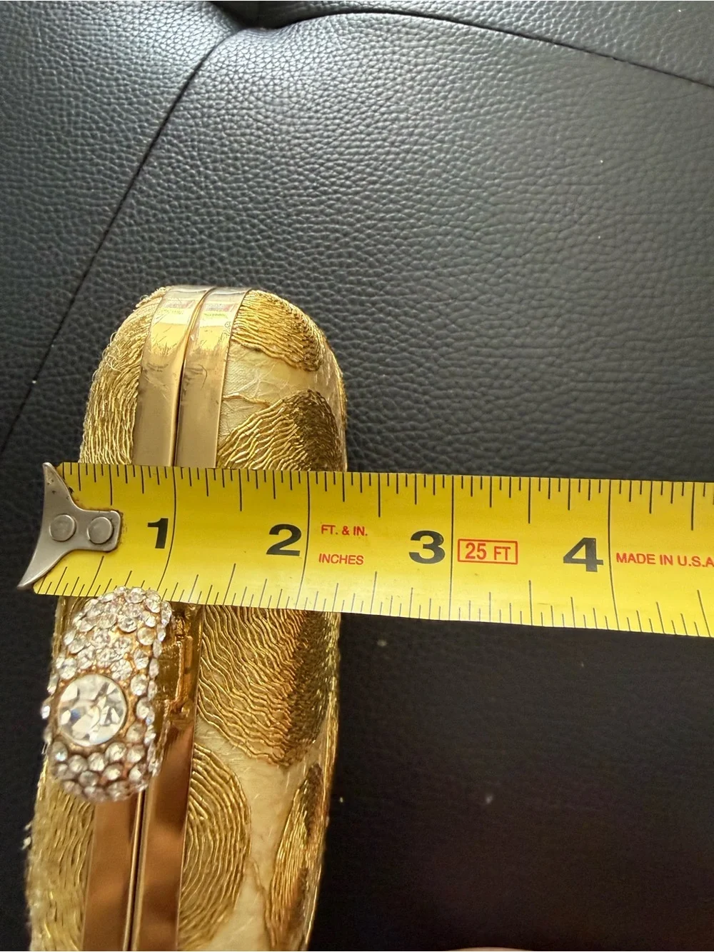Gold Metallic Swirl Hard Box Evening Clutch Ring Clasp
